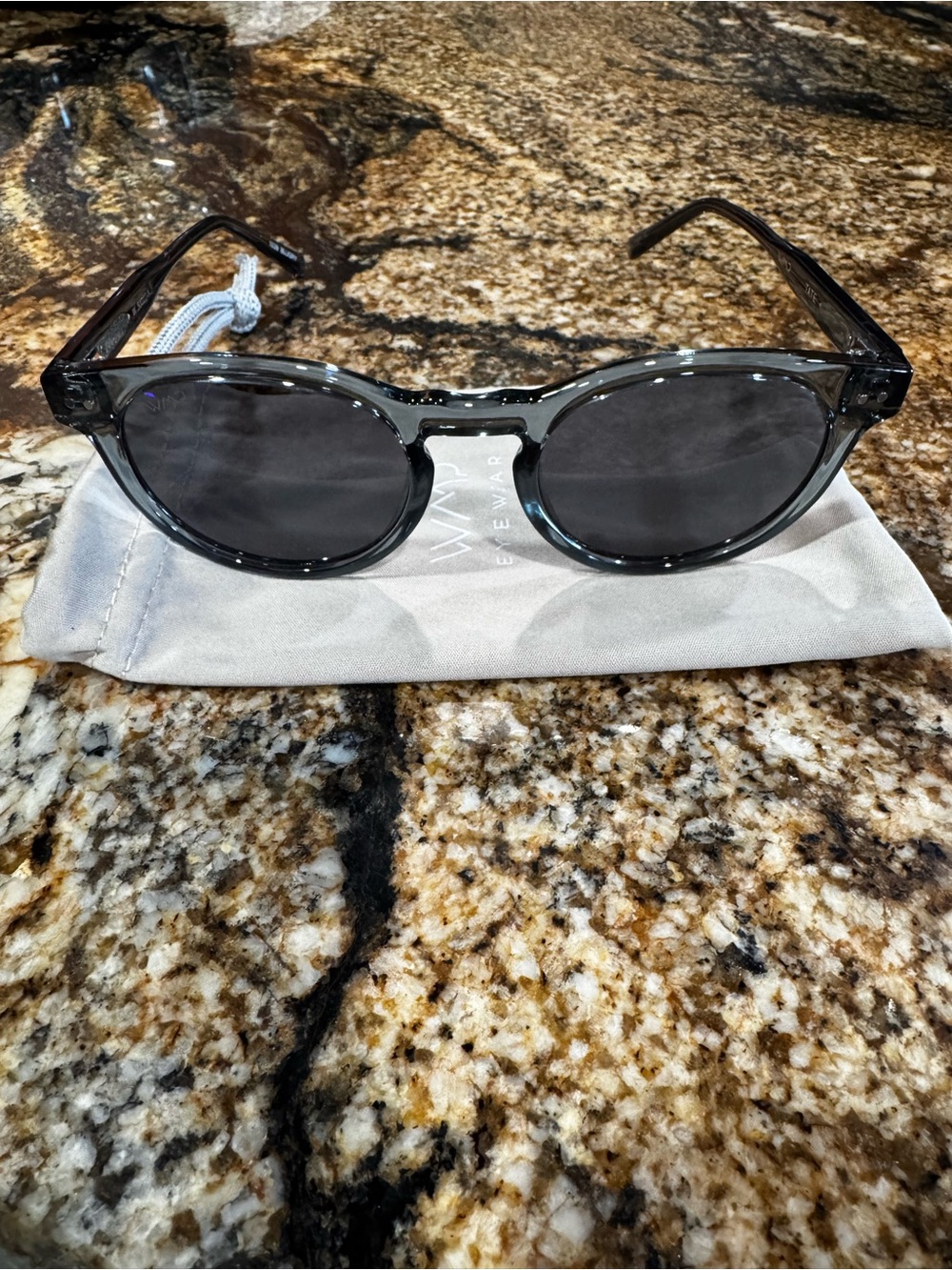 WMP Tate Blue Grey Round Sunglasses - Picture 1 of 4